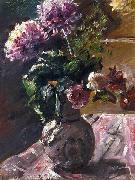 Lovis Corinth Chrysanthemums and Roses in a oil on canvas